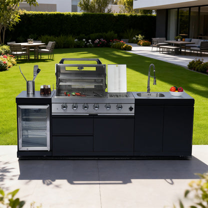 98-Inch Deluxe Stainless Steel Gas Outdoor Kitchen Grill