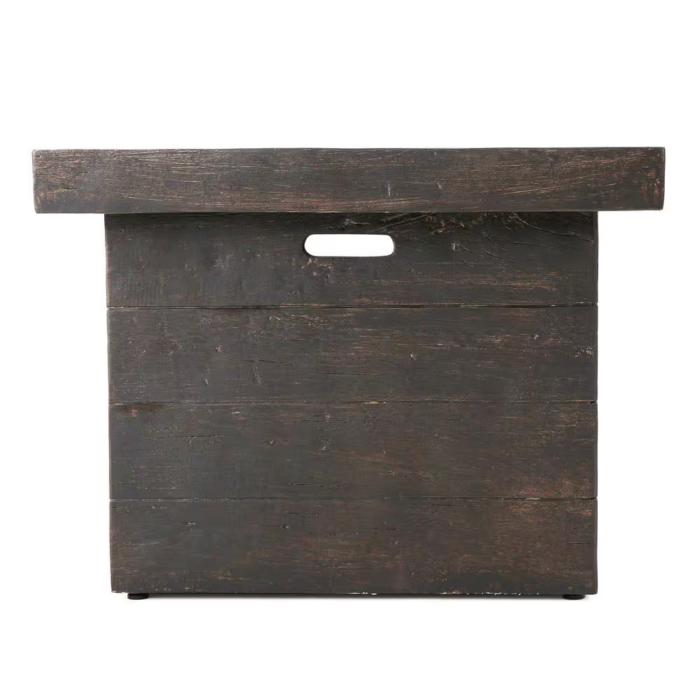 Anchorage Wood Finish Square Gas Outdoor Patio Fire Pit