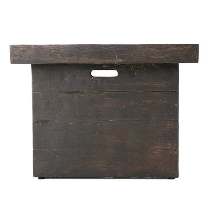 Anchorage Wood Finish Square Gas Outdoor Patio Fire Pit