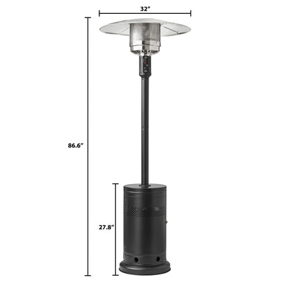 3-Pack 48,000 BTU Freestanding Propane Patio Heater — Black Metal