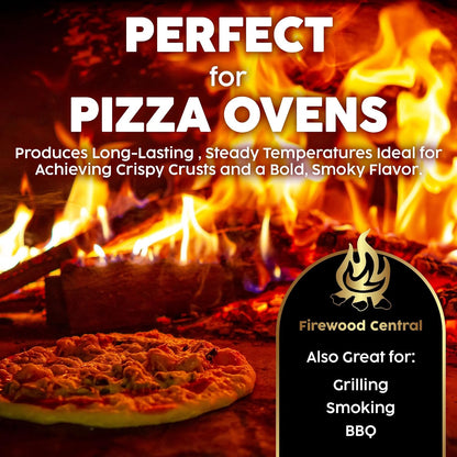 Kiln-Dried PA Hickory – 8” Splits (Approx 39.5 Lb) – Bold Smoking Wood for Pizza Ovens, BBQ & Fire Pits – Easy Light, Low Smoke, USA Sourced