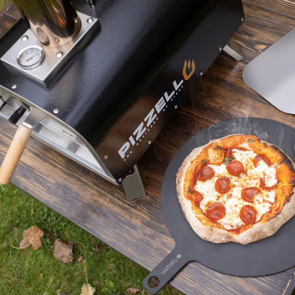 Portable Pellet Pizza Oven Outdoor Pizza Ovens Wood Fired Pizza Oven Included Pizza Stone, Pizza Peel 12 In. - Black