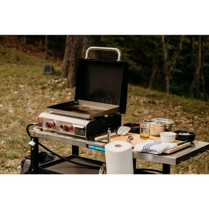 3-Tier Outdoor Grill Cart with Drawer-Universal Stainless Steel Prep Table for Blackstone, Ninja, Pizza Ovens