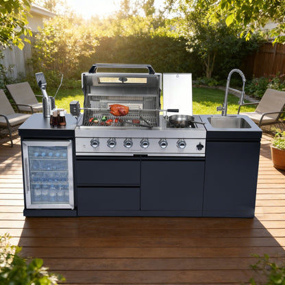 85-Inch Deluxe Stainless Steel Gas Outdoor Kitchen Grill