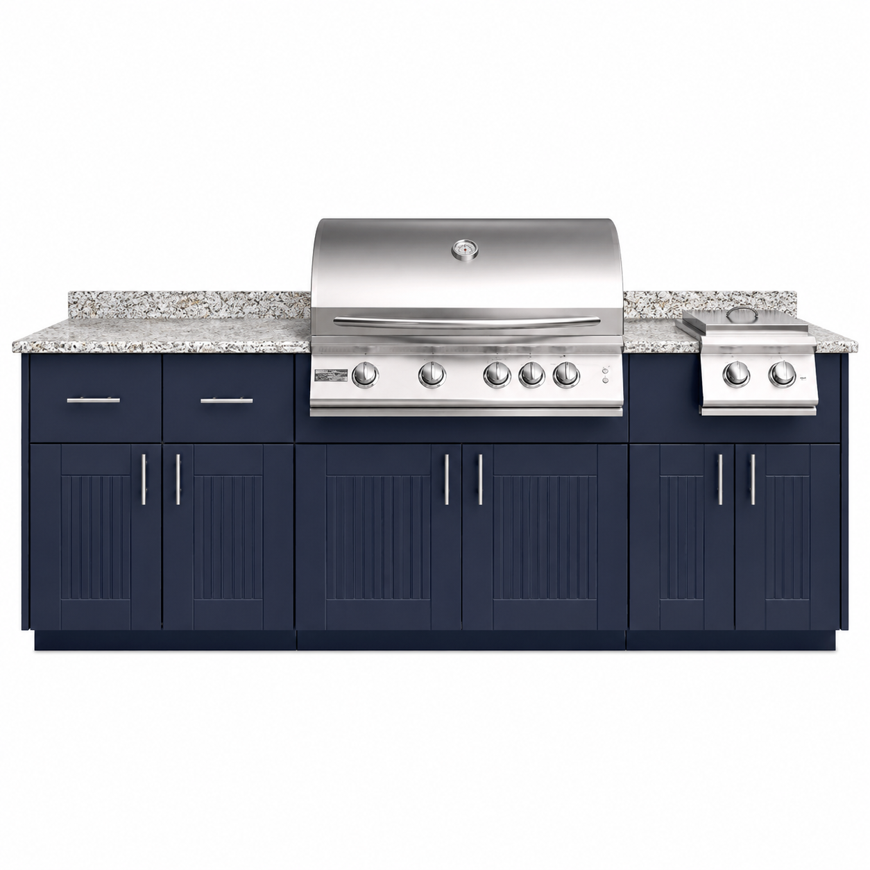 Custom 304 Stainless Steel Outdoor Kitchen Island with Sink & Gas BBQ Grill, Black, Natual Gas
