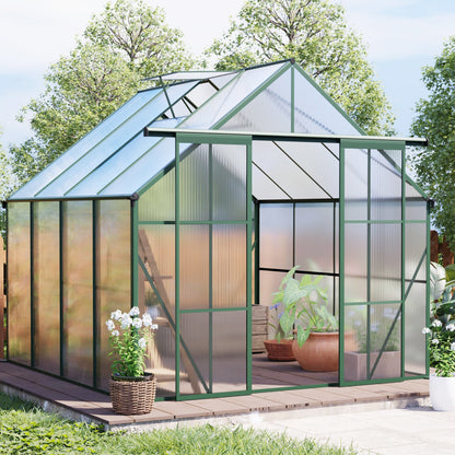 8x8 FT Double Door Polycarbonate Greenhouse