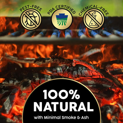 Kiln-Dried PA Hickory – 8” Splits (Approx 39.5 Lb) – Bold Smoking Wood for Pizza Ovens, BBQ & Fire Pits – Easy Light, Low Smoke, USA Sourced